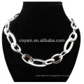 Melhor preço Brilhante prata chapeamento unisex cadeia de aço inoxidável colar